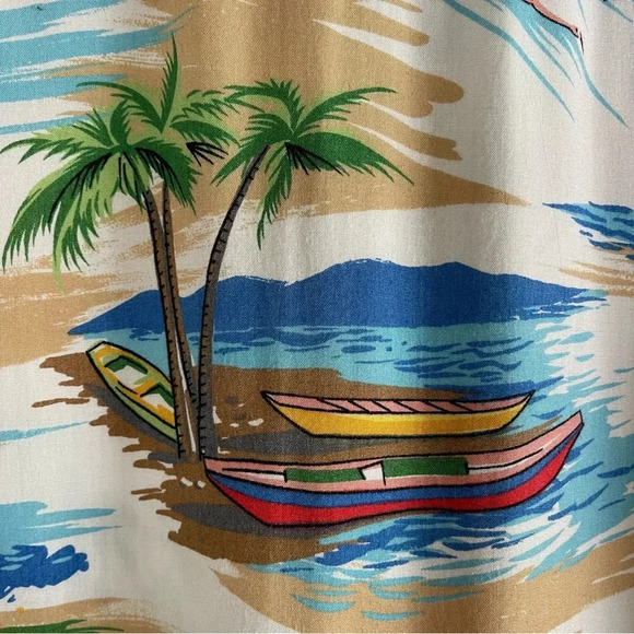 Vtg Solutions Original Hawaiian Islands Shirt Bahamas Barbados Antigua Large - Picture 13 of 15